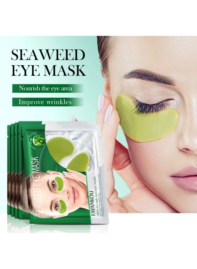 FAYANKOU 10 Pairs Eye Mask Under Eye Mask Anti Aging Eye Patches for Puffy Wrinkles Eyes Moisturizing and Reducing Dark Circles Eye Treatment Skin Care Eye Mask Patches Crystal Eye Sleeping Mask Seaweed - Image 2